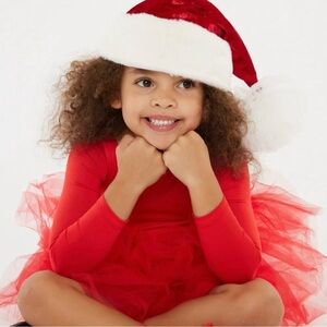 Red I Love Plum tutu dress - long sleeve